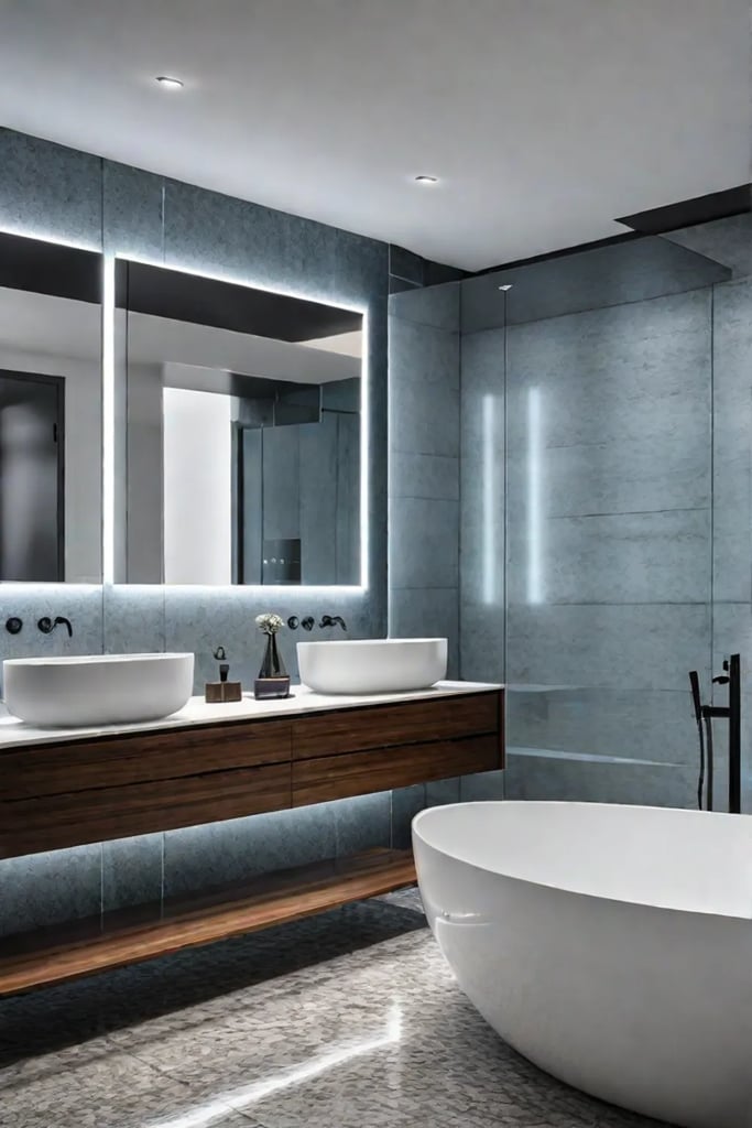 Convenient bathroom modern technology comfort and luxury