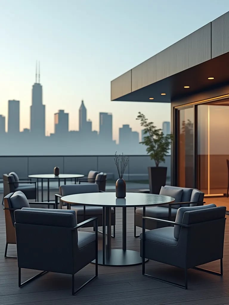 Eco friendly deck with sustainable furniture