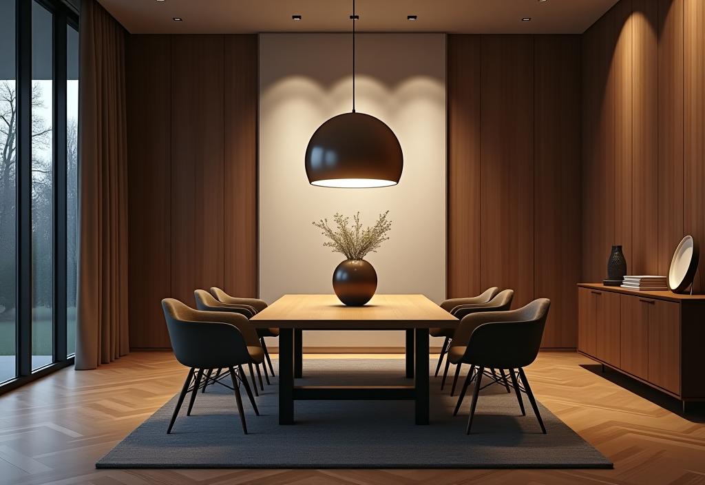Elegant contemporary dining room lighting