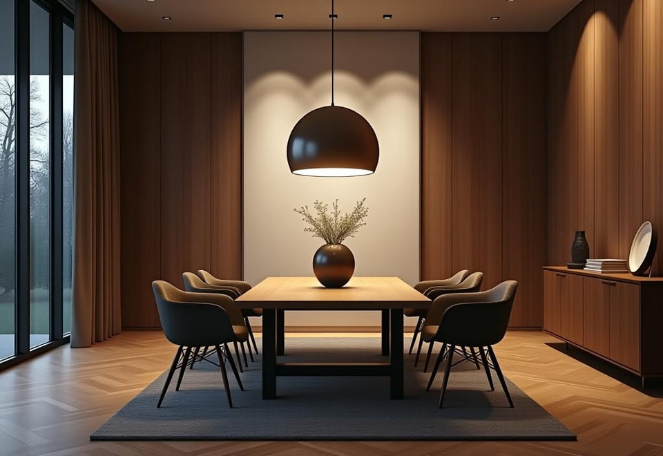 Elegant contemporary dining room lighting