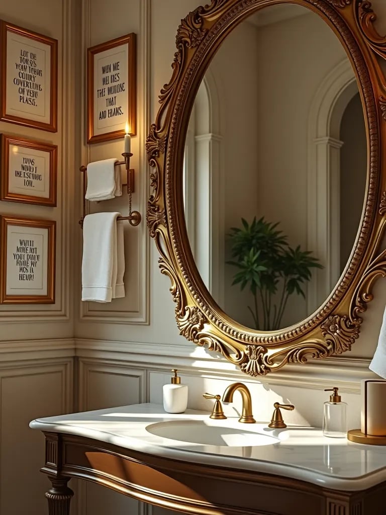Luxurious bathroom with motivational quote gallery