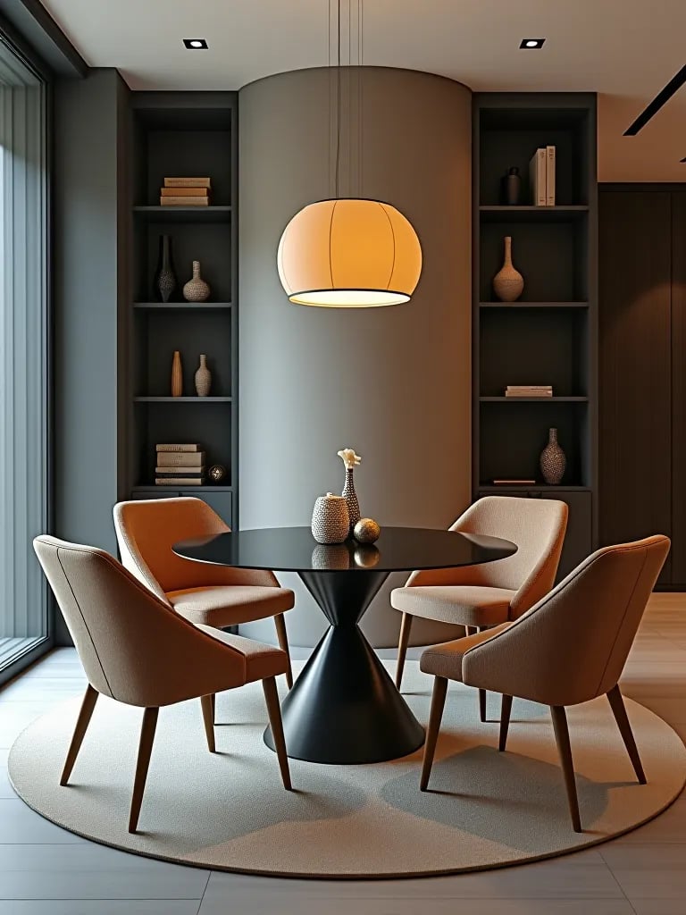 Minimalist small dining room with contemporary furniture