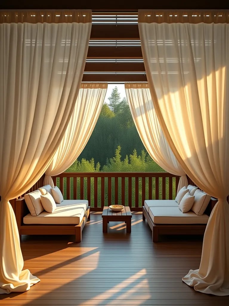 Modern deck with frosted glass privacy panels