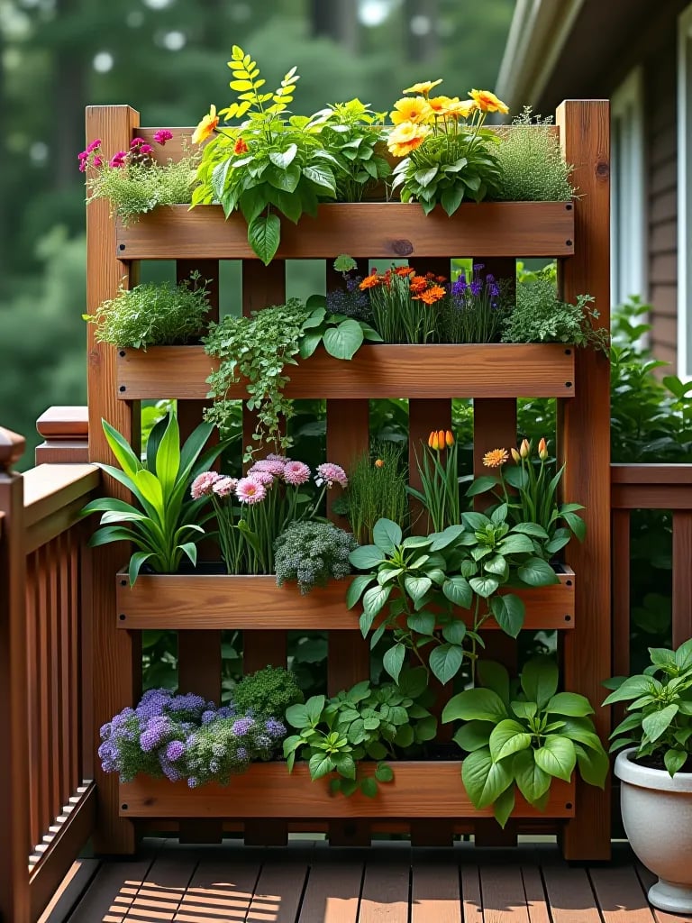 Moroccan inspired deck decor with cushions and lanterns