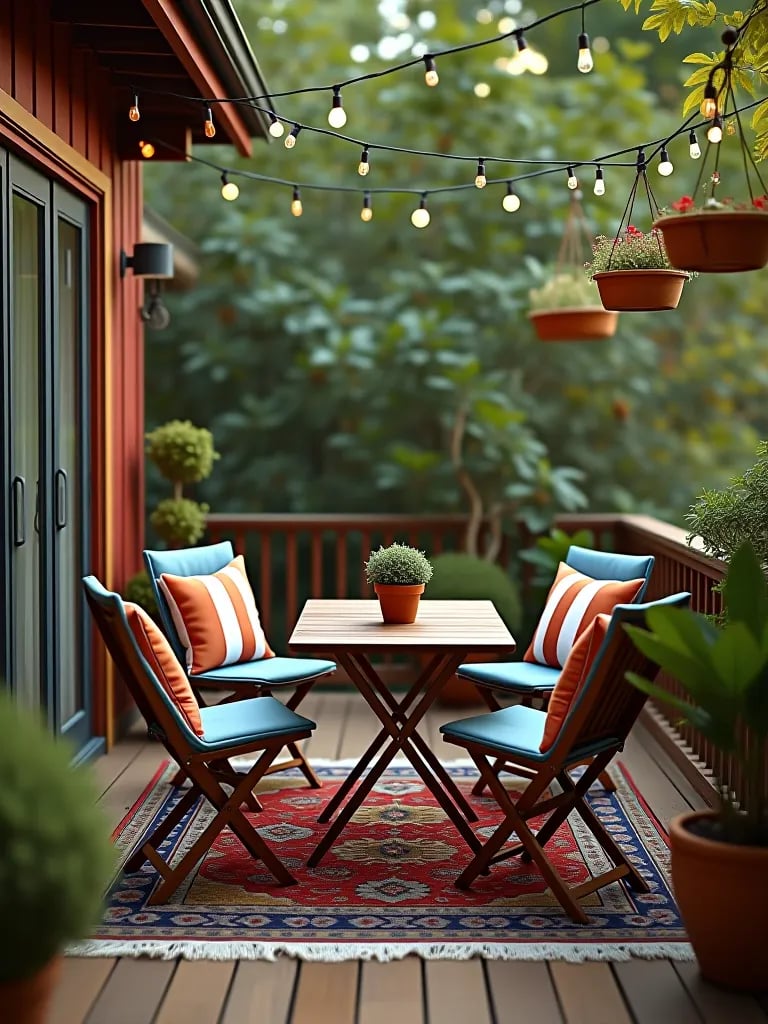 Small deck outdoor kitchen with grill and bar seating