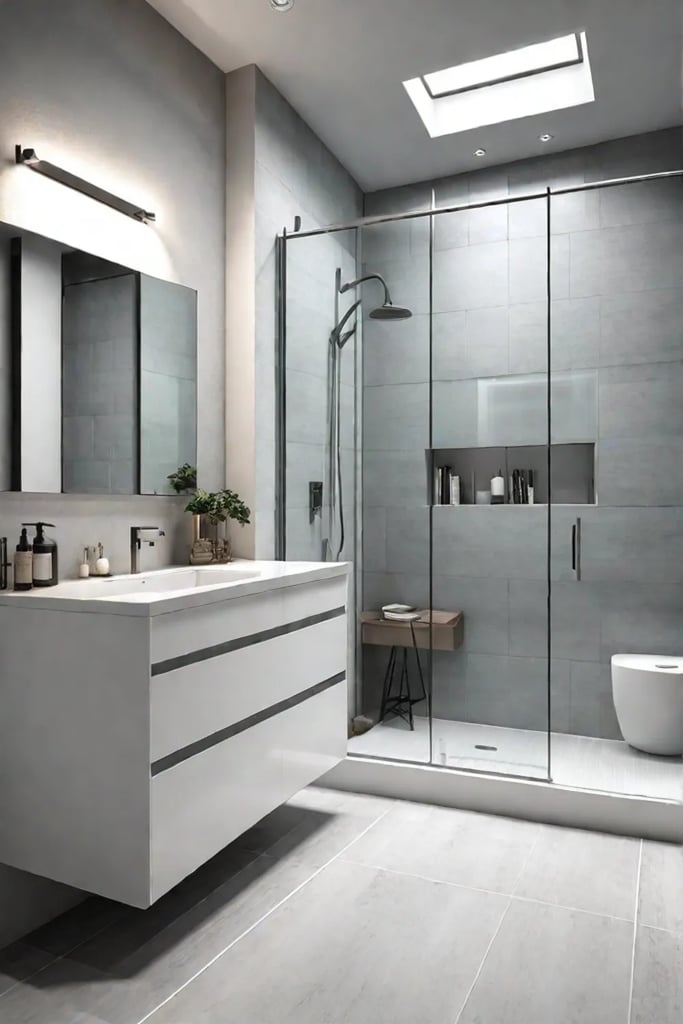 bathroom with large tiles