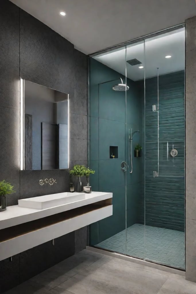 bathroom with rainfall showerhead