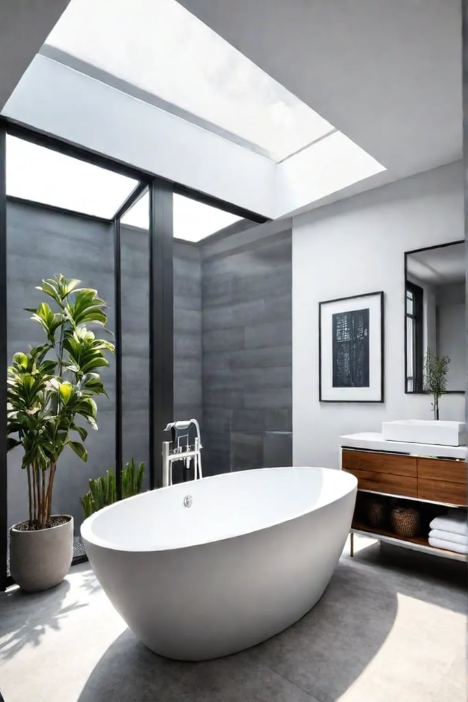 bathroom with skylight