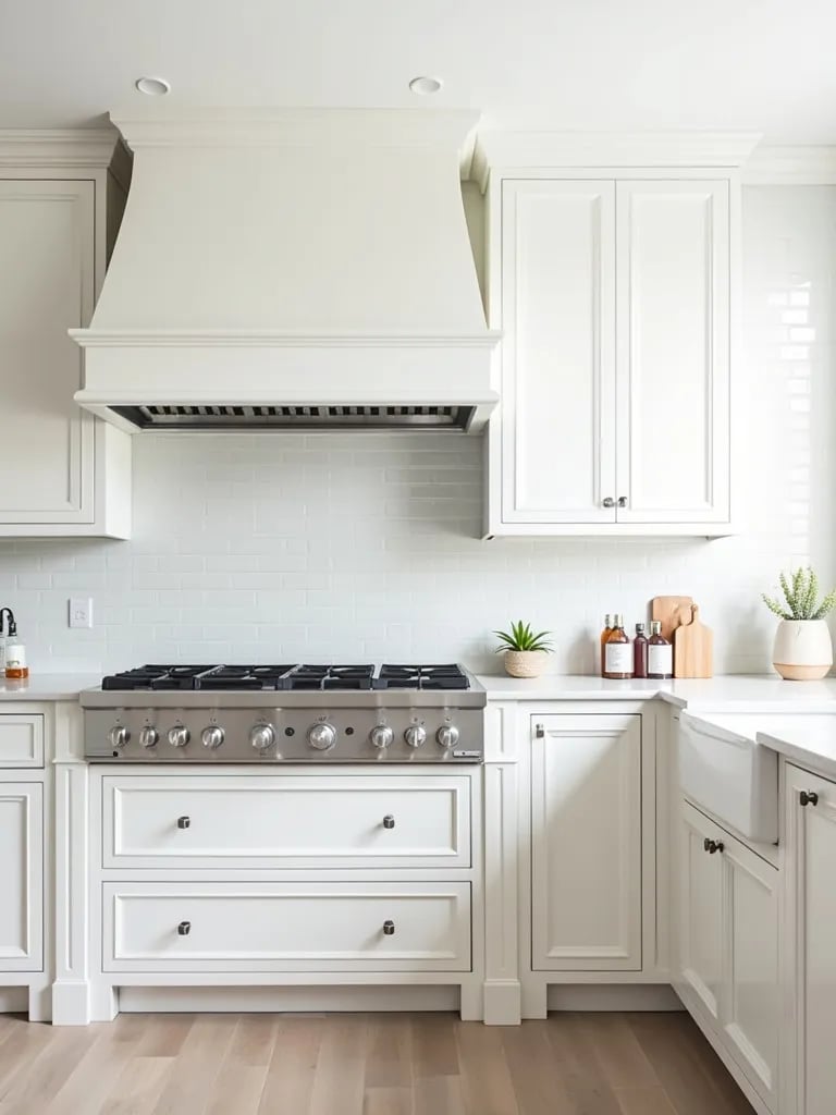 Classic white kitchen with varied textures and finishes