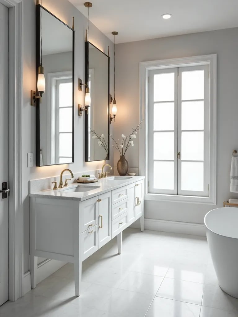 Elegant double vanity bathroom with modern fixtures and ample space