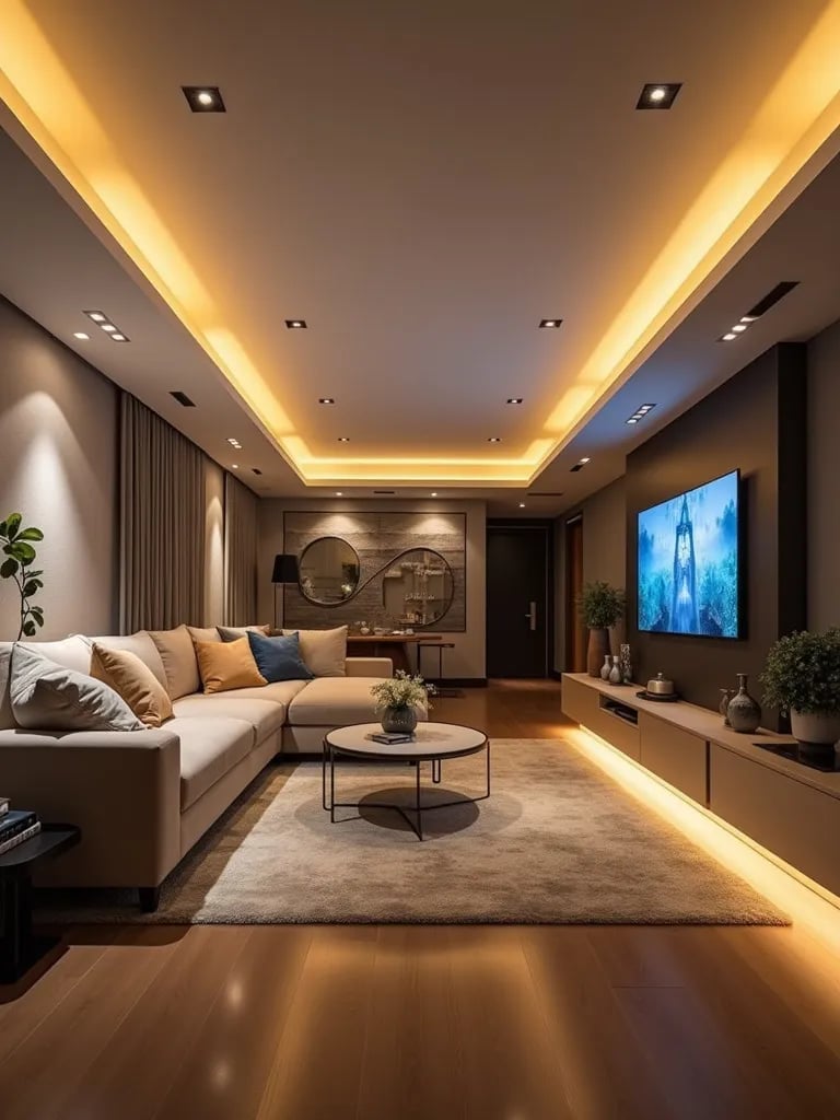 Comparison of recessed LED, incandescent, and fluorescent ceiling lights