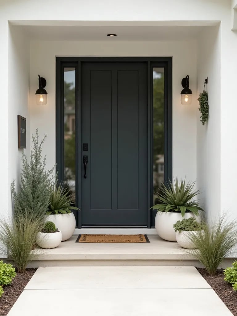 Sleek, modern porch with minimalist design and adaptable seasonal elements