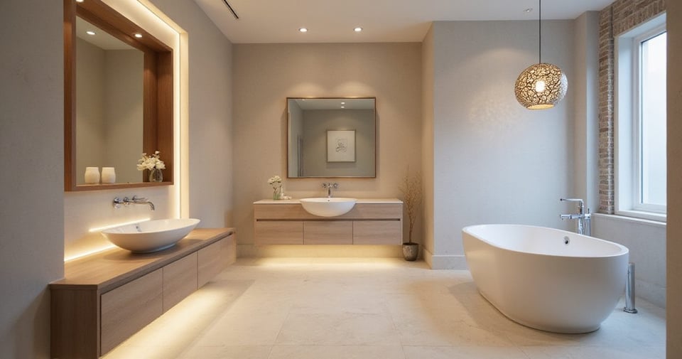 Finding Ma in Light: 20 Japanese Inspired Bathroom Lighting Ideas