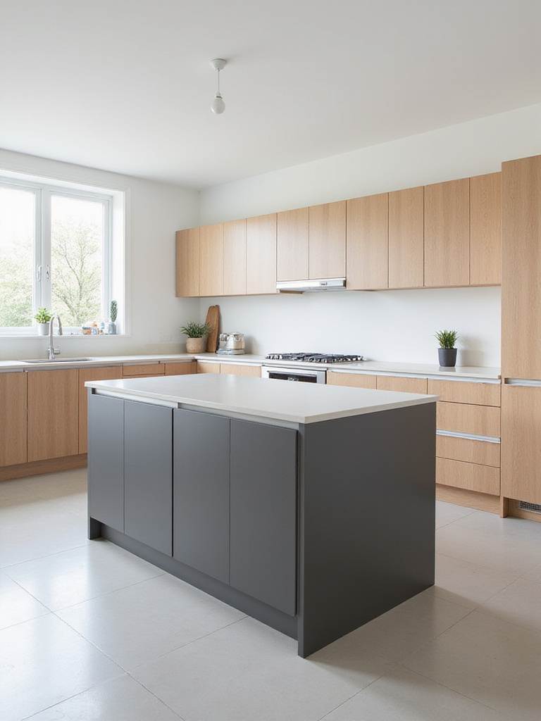 Slim fold-down kitchen island in a modern kitchen