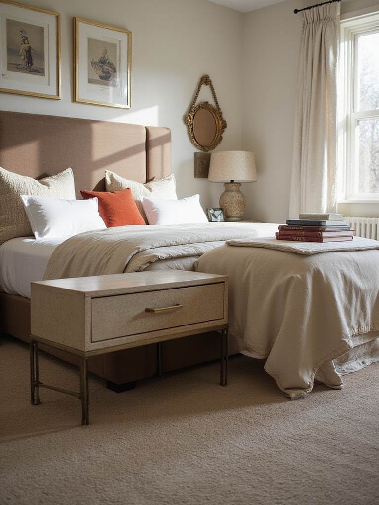 Stylish master bedroom with king-sized bed and chic nightstands on either side.