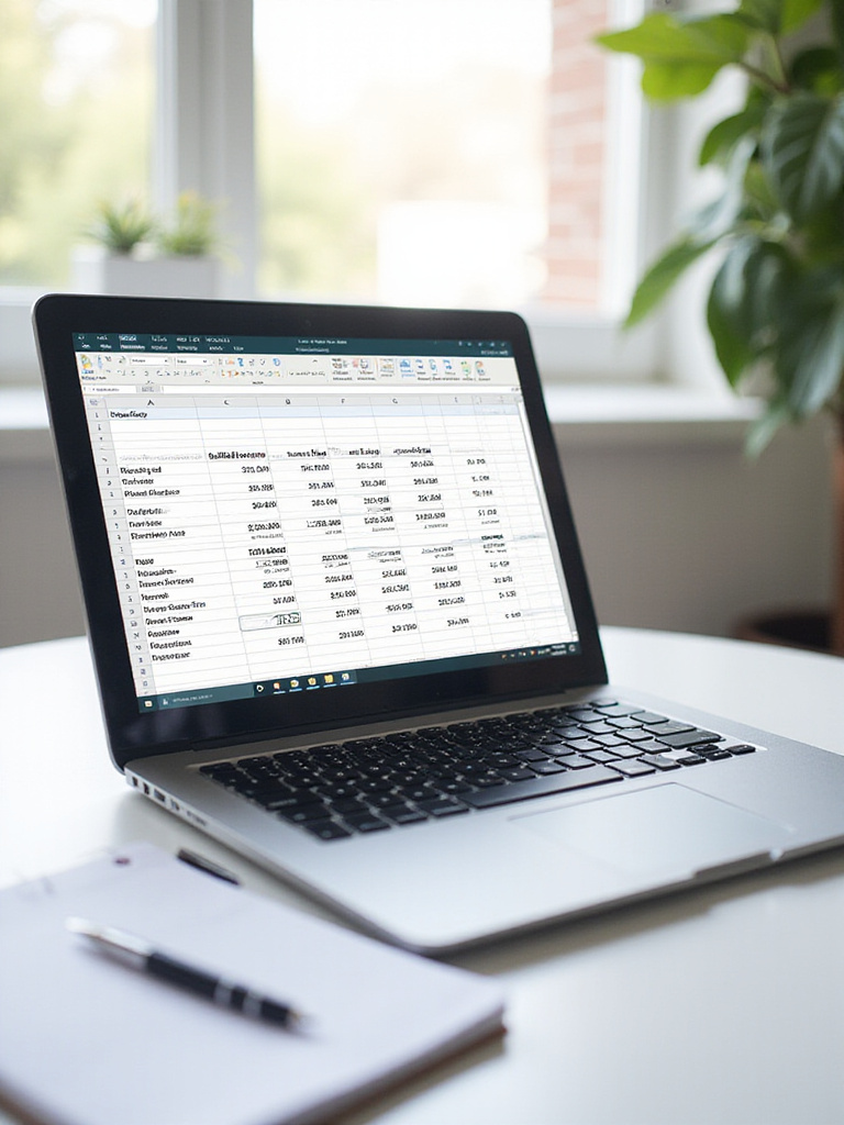 Bathroom remodel budget spreadsheet on laptop screen