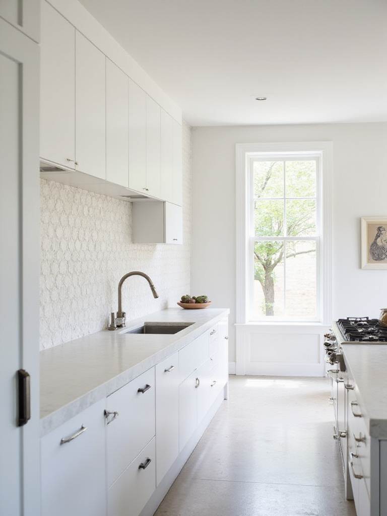 Contemporary kitchen backsplash featuring handcrafted Zellige tiles