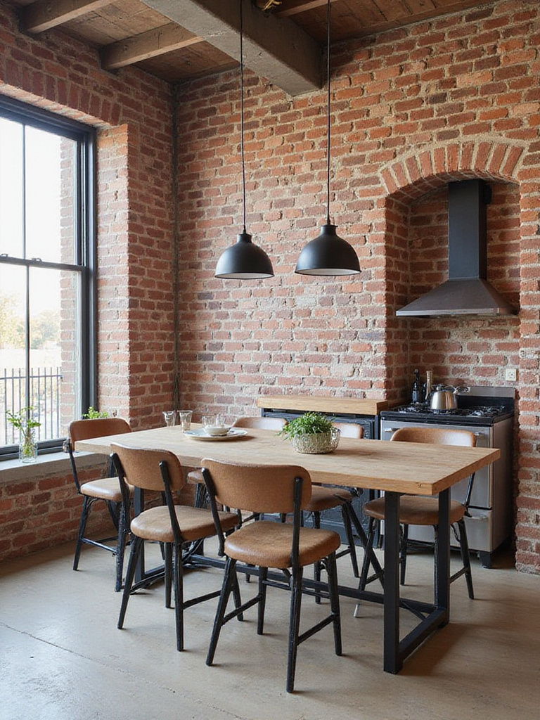 Industrial Edge: Incorporate Exposed Brick and Metal Details