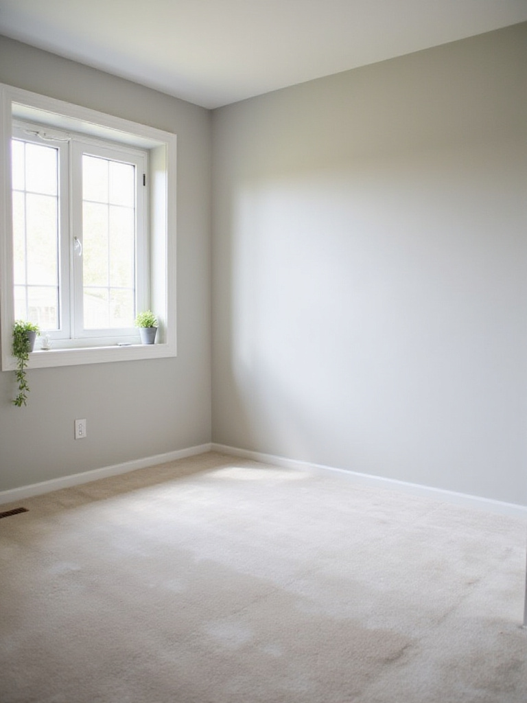 A small bedroom with walls brightened with light paint colors, such as soft gray or pale blue, to make the space feel larger and more airy.