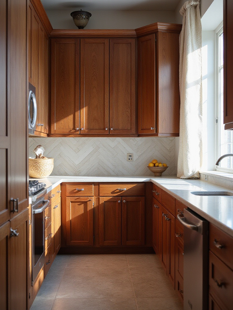 Durable dark brown kitchen cabinets with a matte finish in a modern kitchen.