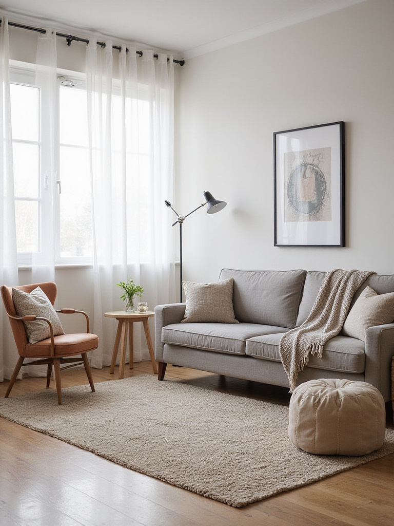 Stylish living room showcasing thoughtful budget planning with natural light.