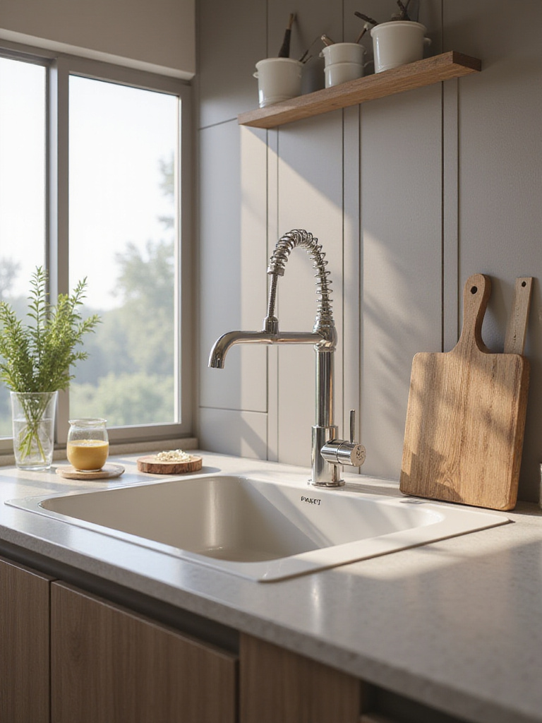 Modern kitchen sink showcasing depth and ergonomic design