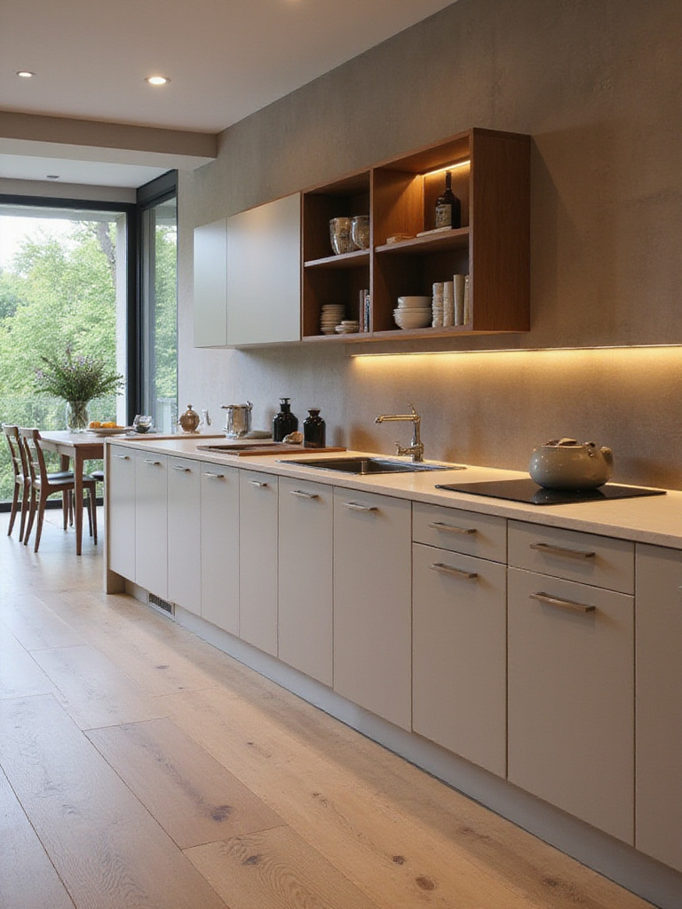 Modern kitchen with smart peninsula design creating defined zones