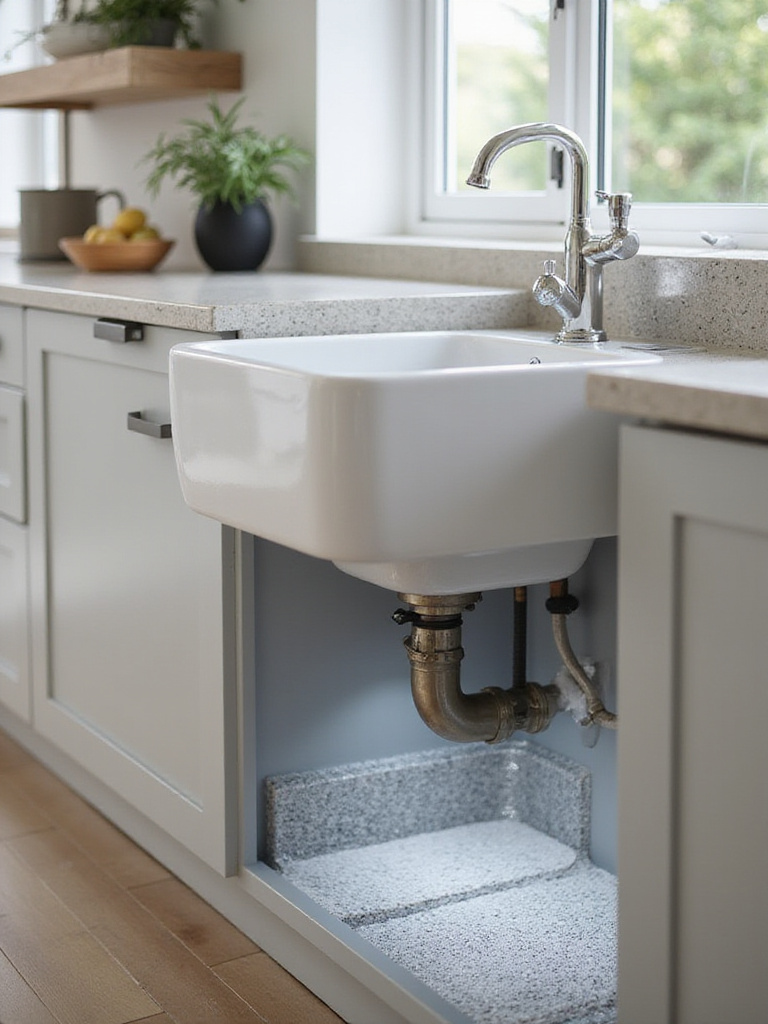 Modern kitchen sink with sound dampening features and undercoating