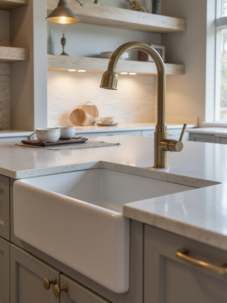 Modern kitchen with a perfectly fitted undermount sink in a stylish cabinet