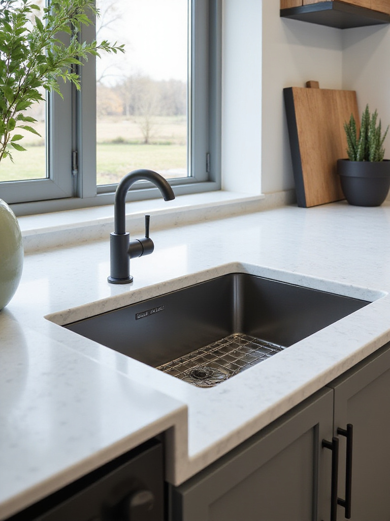 Modern kitchen featuring undermount and drop-in sink styles