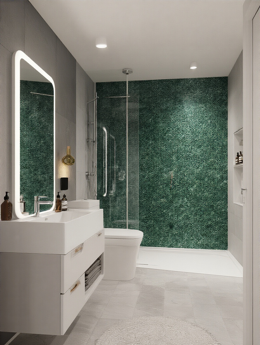 A modern bathroom bathroom freshly renovated