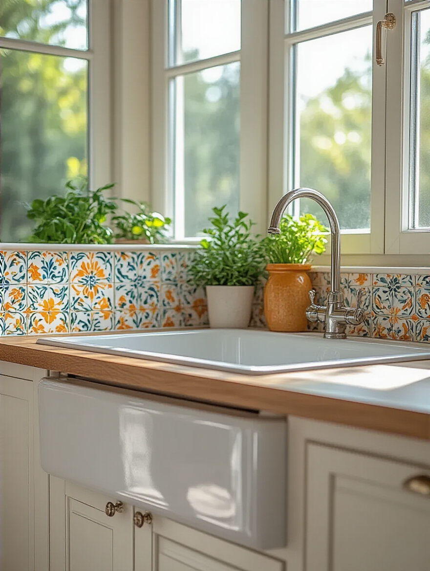 Sealed wallpaper edges in a kitchen to prevent moisture and grease damage