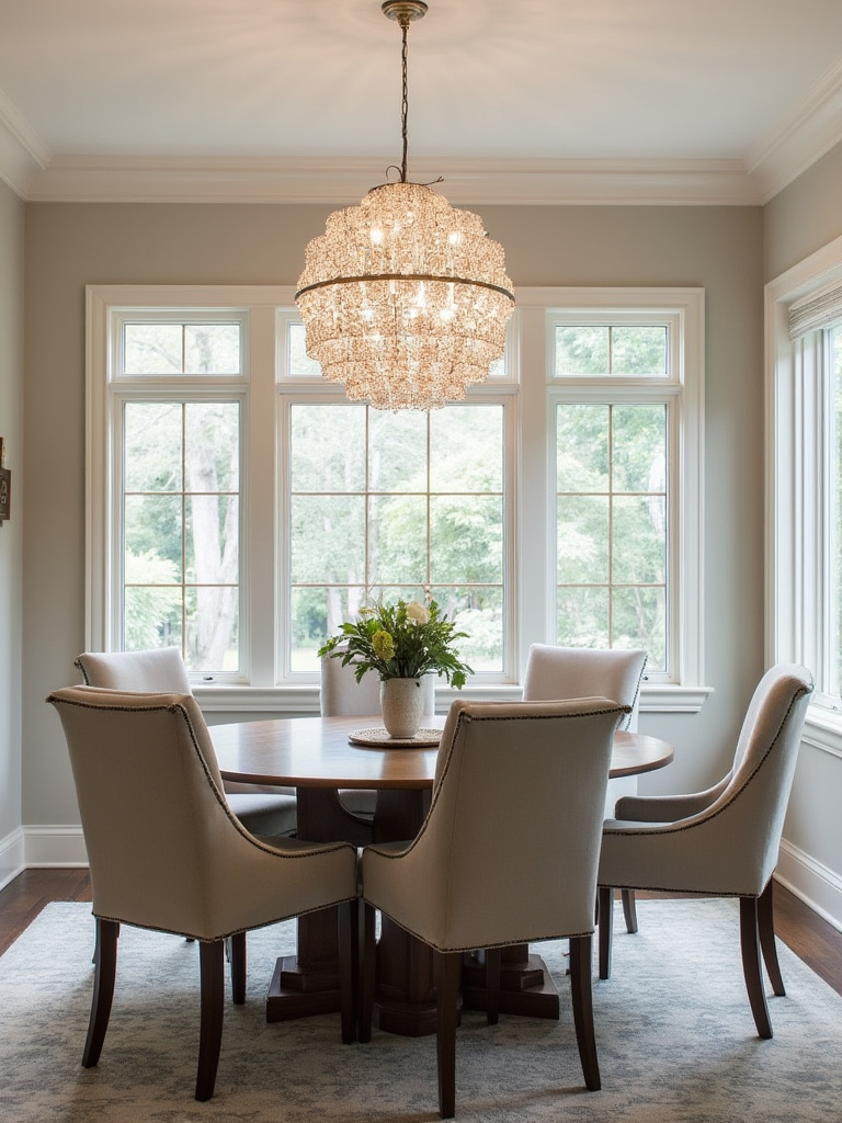 Install an Eye-Catching Statement Chandelier Above Your Table for dining room idea