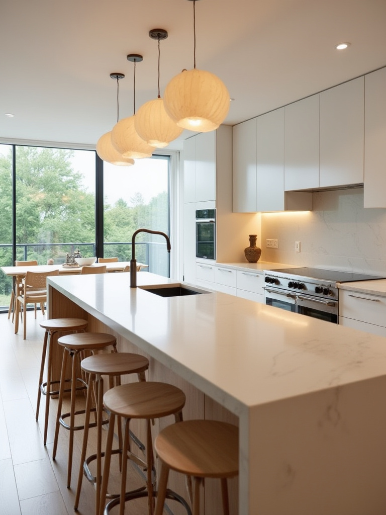 Portrait view of a modern kitchen bar space ready for space planning