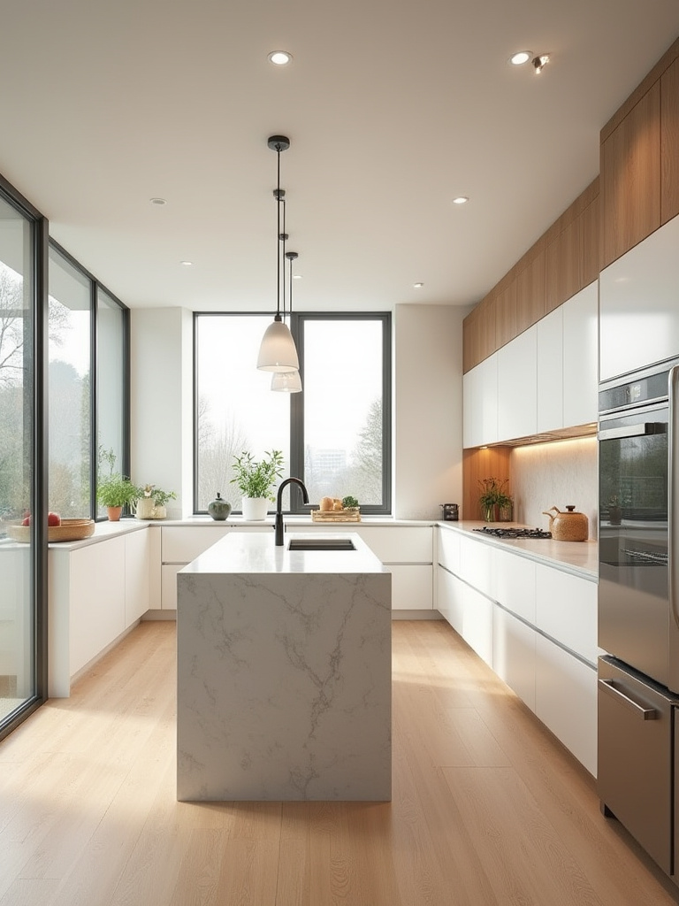 Vertical portrait of a modern kitchen showing lifestyle-driven zones for optimal flow
