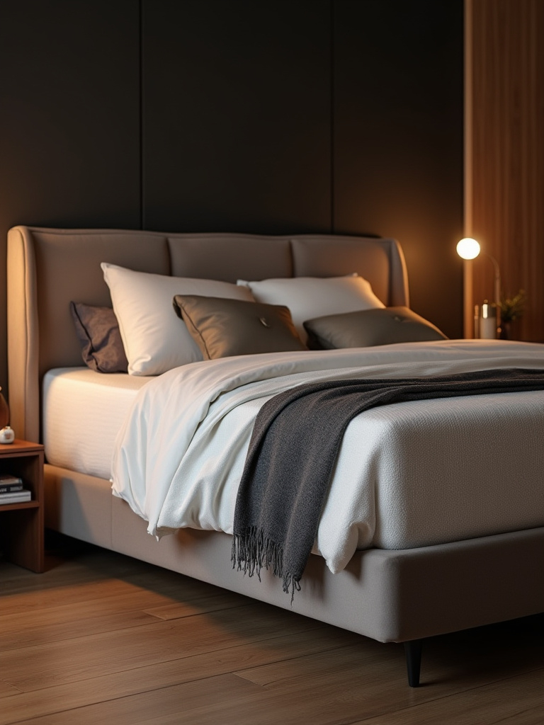 Luxurious bedroom with ergonomic mattress and smart sleep system