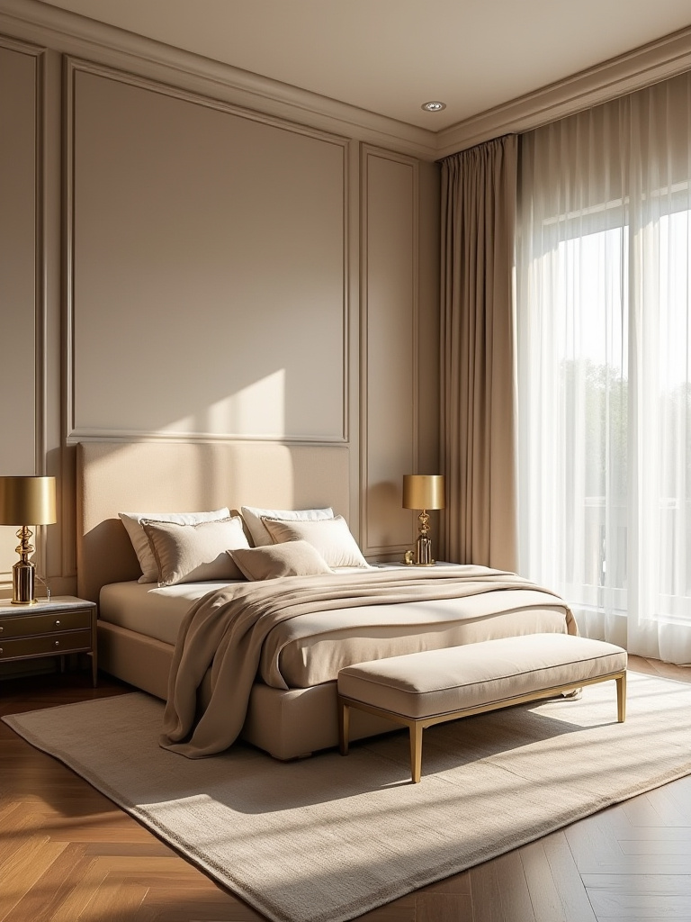 Luxurious bedroom sanctuary with cohesive style vision