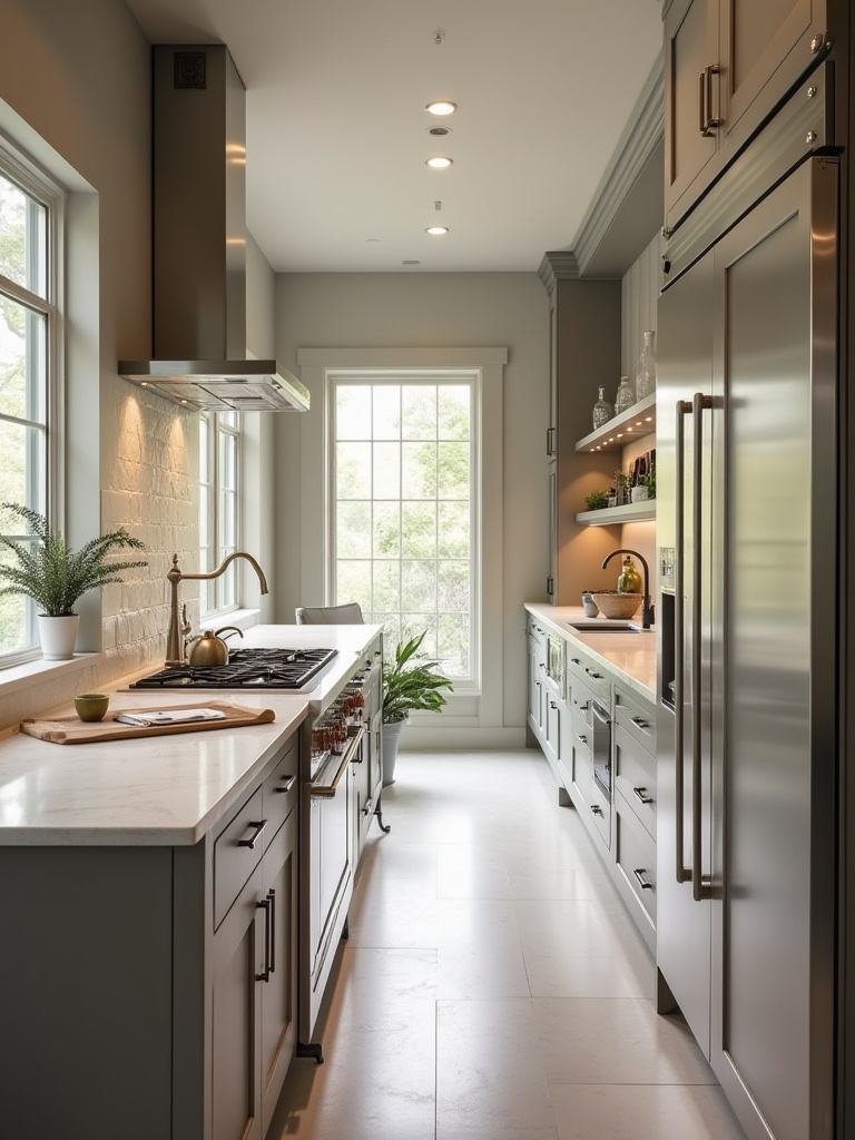Organized kitchen with custom cabinets, quartz countertops, and appliances, illustrating strategic kitchen budget allocation and renovation planning.
