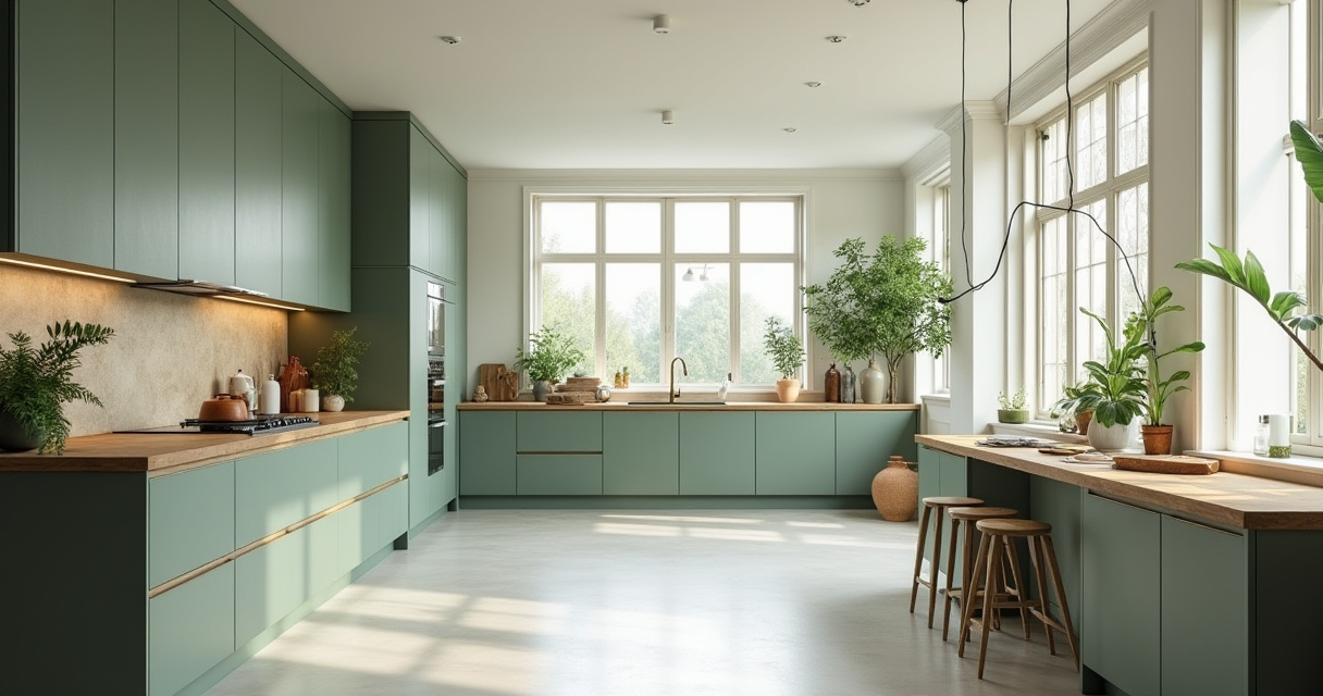 20 Ways to Weave a Deeper Story with Green Kitchen Cabinets