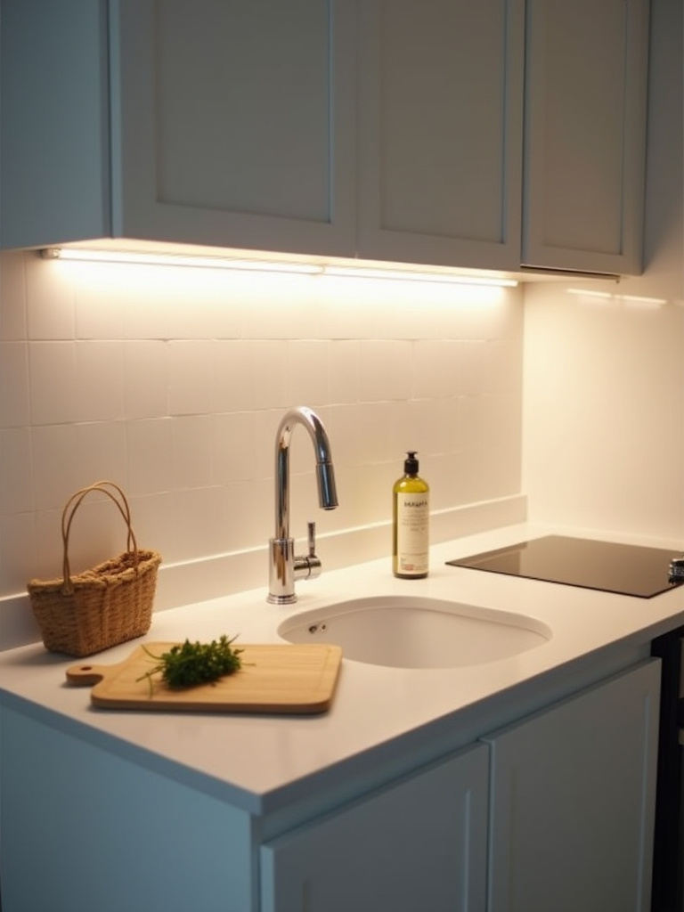 Small kitchen cabinet drawer organized with a compact, stacked non-stick nesting cookware set, showing excellent space utilization and neat storage.