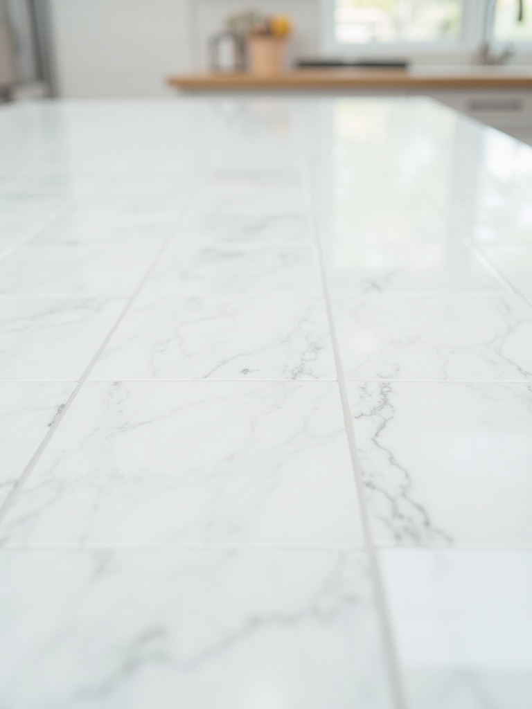 A pristine modern kitchen backsplash being gently cleaned or sealed, highlighting effective kitchen backsplash maintenance.