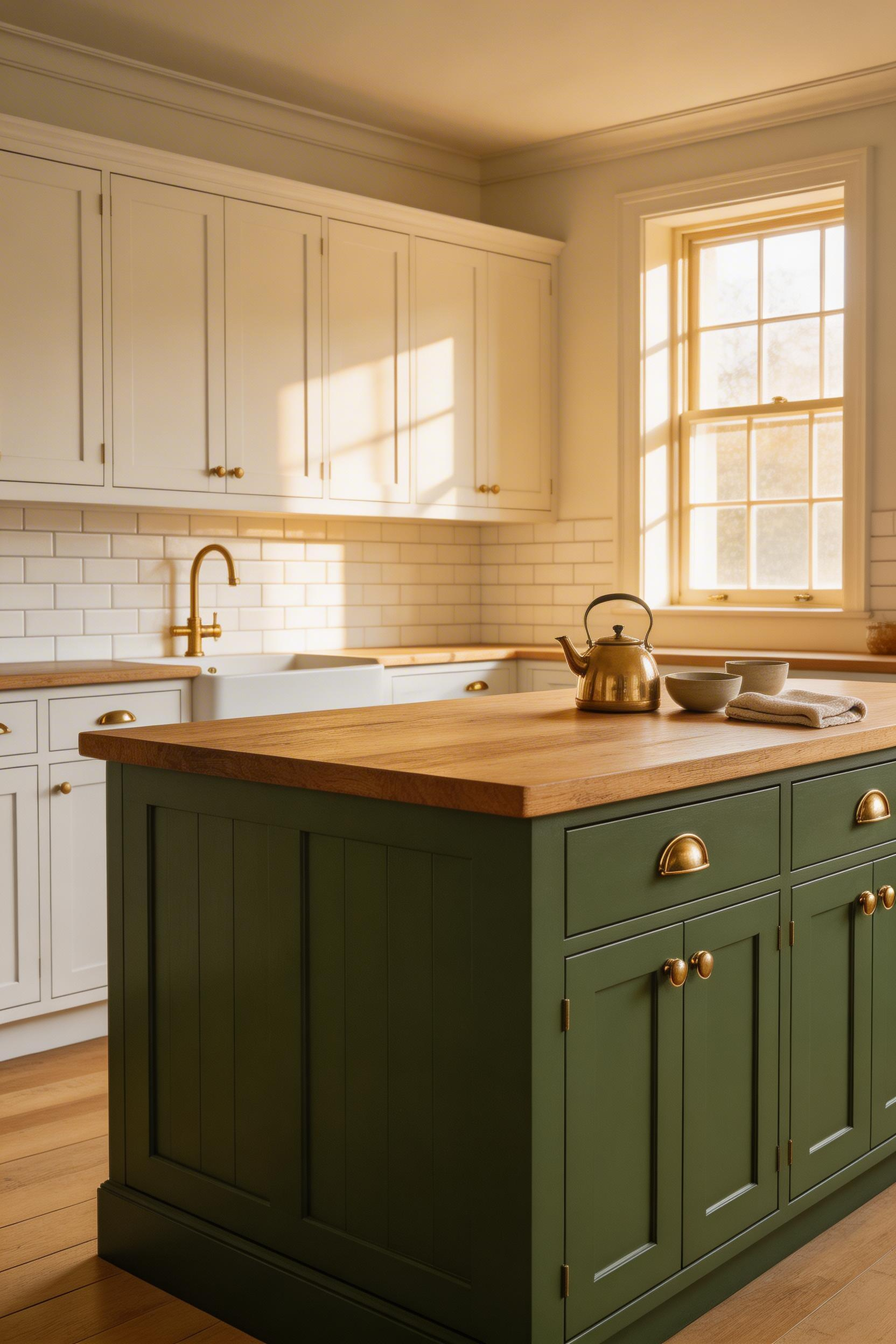 Statement island kitchen cabinets ideas — a contrasting island finish signals furniture rather than fitted cabinetry, and is consistently one of the highest-satisfaction kitchen decisions.