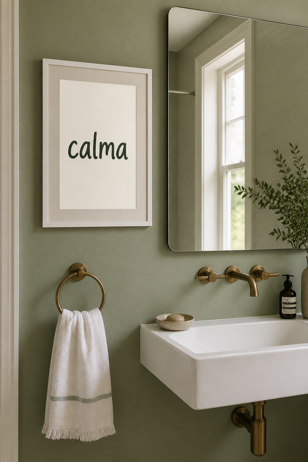A single custom-lettered word in a clean frame becomes a daily reminder — personal enough to feel meaningful, restrained enough to feel designed.