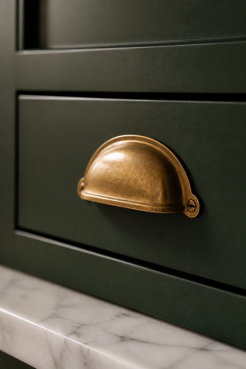Unlacquered brass hardware develops a natural patina over time through contact with skin oils and humidity — a living finish that adds depth and character rather than detracting from appearance.