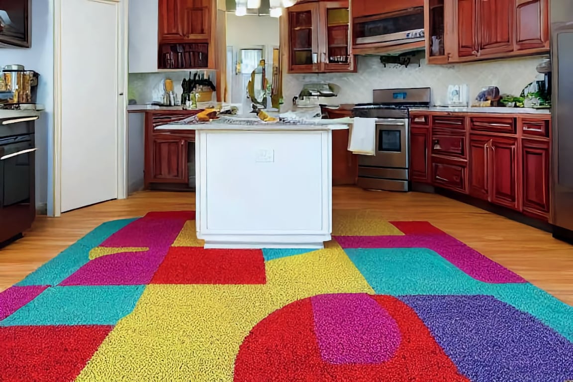 colorful kitchen carpet