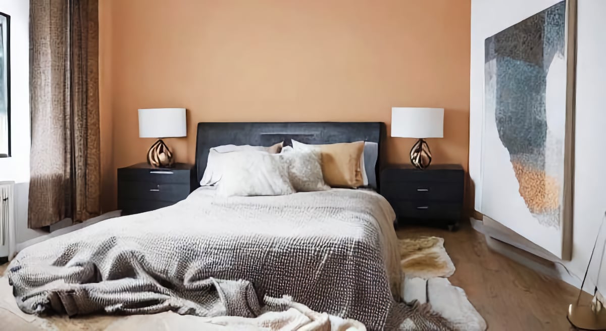best accessories in a bedroom with beige walls