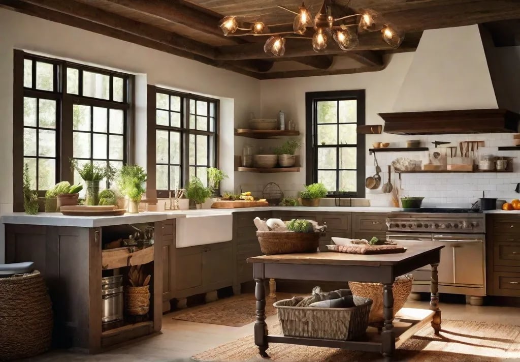 A community driven corner in a cozy farmhouse kitchen