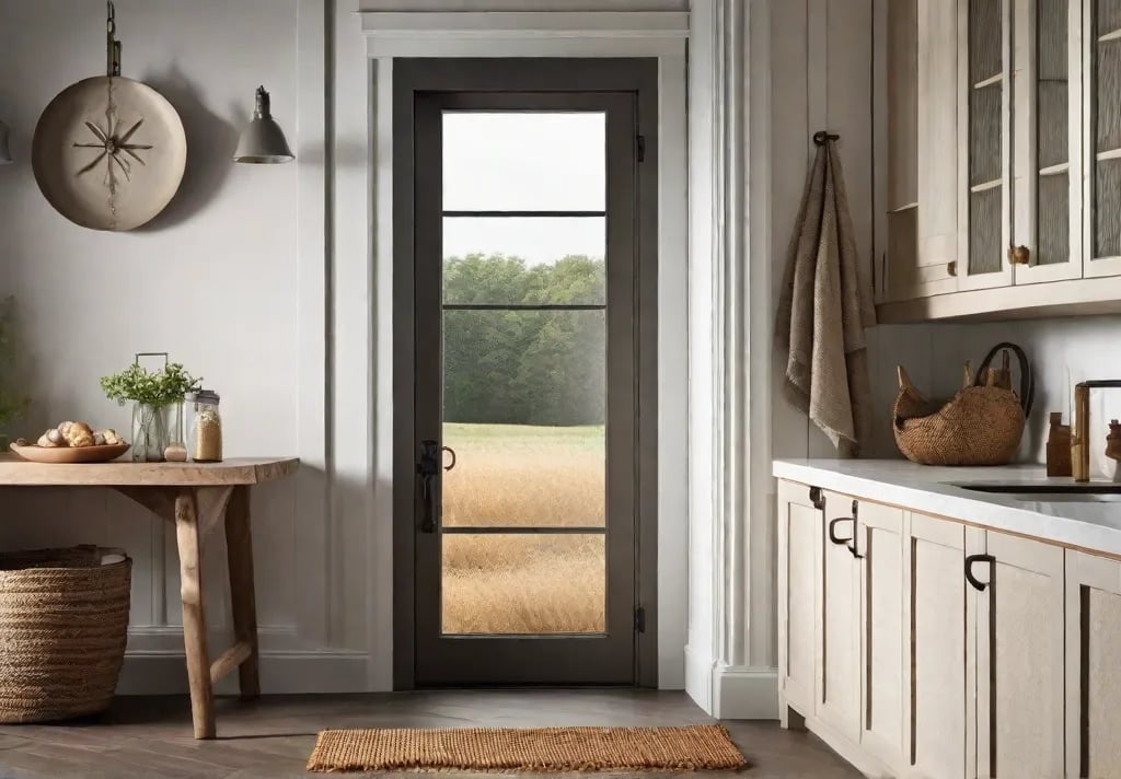 A cozy nook with textured fabrics including a burlap curtain on a