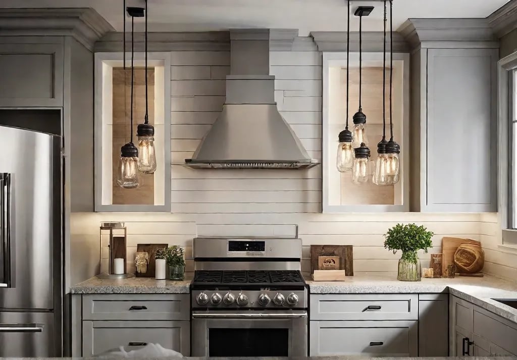 A personal and inviting kitchen space showcasing DIY projects such as mason