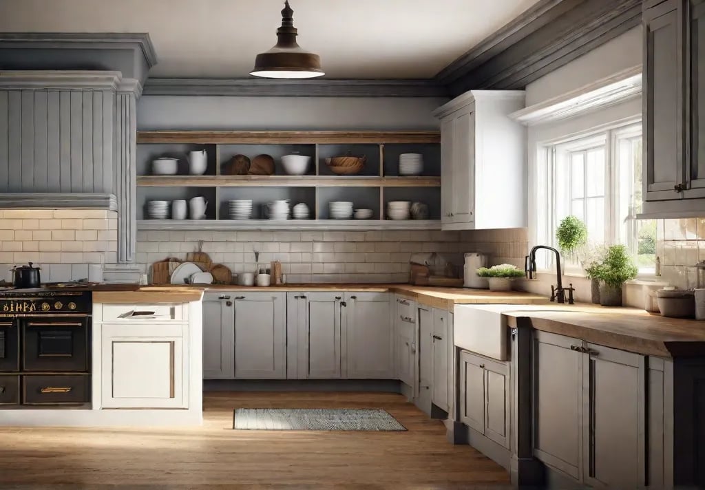 A picturesque farmhouse kitchen transformation before and after